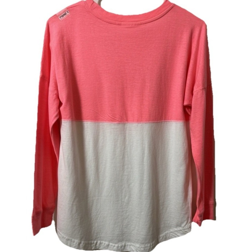 Maine Women's Baseball Style Shirt XS Pink White Beach Pool Athletic Oversized - Picture 2 of 5